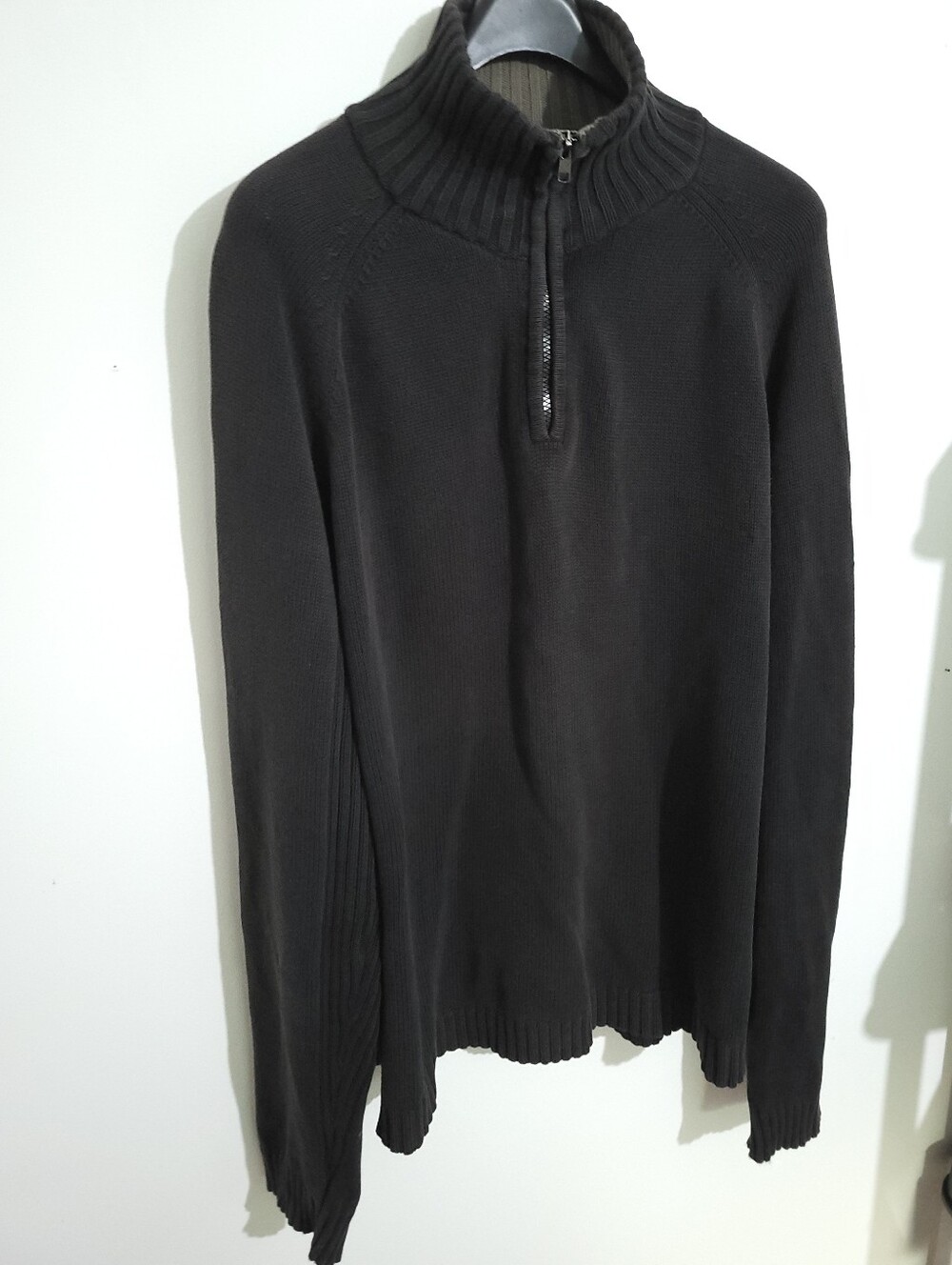 Y2K Brody Ribbed Mock Neck 1/4 Zip Knit Sweater Charcoal Size XXL 100% Cotton